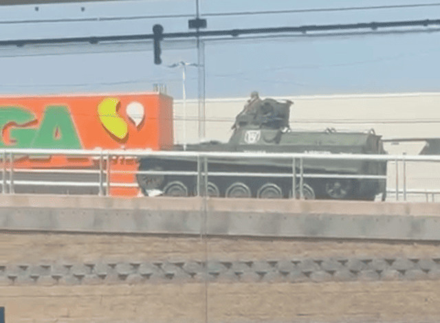 Tanque de guerra recorre avenida de Aguascalientes