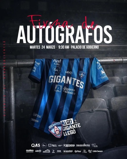 Firma de autógrafos de Gigantes de Aguascalientes este martes