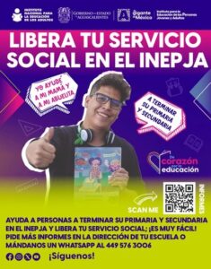 Libera tu servicio social apoyando a alguien a terminar su educación básica
